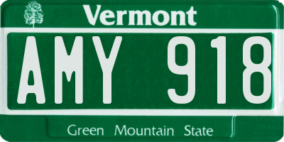 VT license plate AMY918