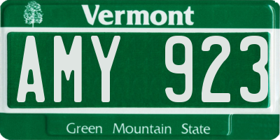 VT license plate AMY923