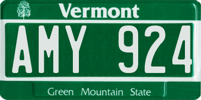 VT license plate AMY924