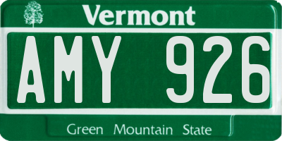 VT license plate AMY926
