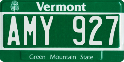 VT license plate AMY927
