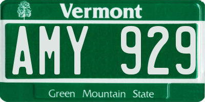 VT license plate AMY929
