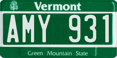 VT license plate AMY931