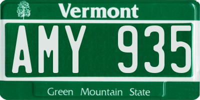 VT license plate AMY935