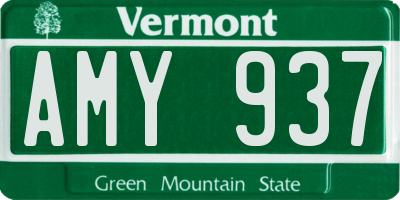 VT license plate AMY937