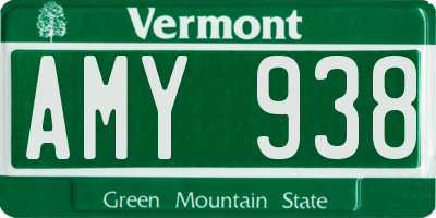 VT license plate AMY938