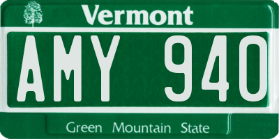 VT license plate AMY940