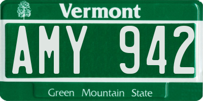 VT license plate AMY942