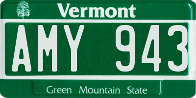 VT license plate AMY943