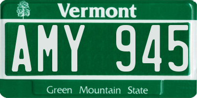 VT license plate AMY945