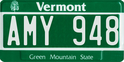 VT license plate AMY948