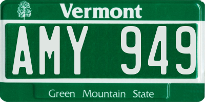 VT license plate AMY949