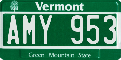 VT license plate AMY953