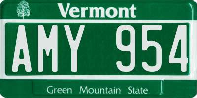 VT license plate AMY954