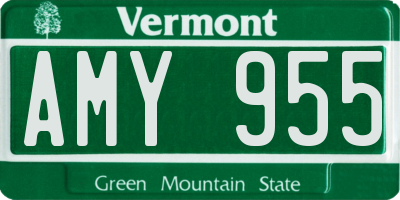 VT license plate AMY955