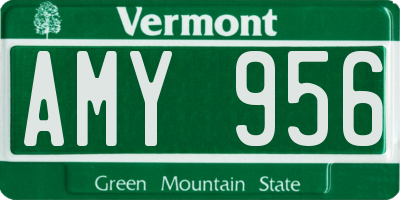 VT license plate AMY956