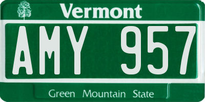 VT license plate AMY957