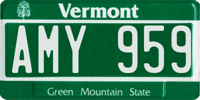 VT license plate AMY959