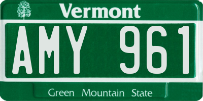 VT license plate AMY961