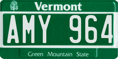 VT license plate AMY964