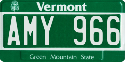 VT license plate AMY966