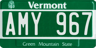 VT license plate AMY967