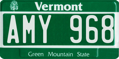 VT license plate AMY968