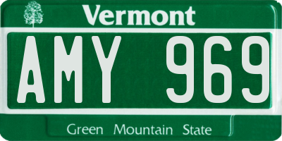 VT license plate AMY969