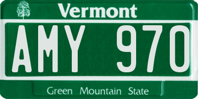 VT license plate AMY970