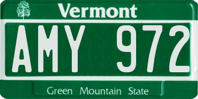 VT license plate AMY972
