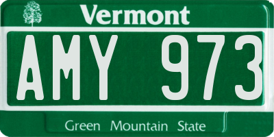 VT license plate AMY973
