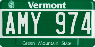 VT license plate AMY974