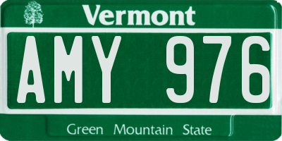 VT license plate AMY976