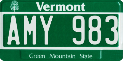 VT license plate AMY983