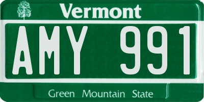 VT license plate AMY991