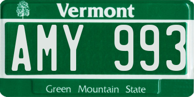 VT license plate AMY993