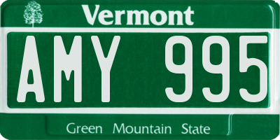VT license plate AMY995