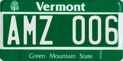 VT license plate AMZ006