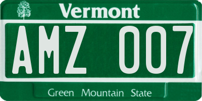 VT license plate AMZ007