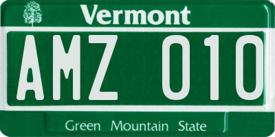 VT license plate AMZ010