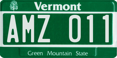 VT license plate AMZ011
