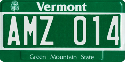 VT license plate AMZ014