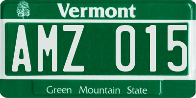 VT license plate AMZ015