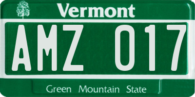 VT license plate AMZ017