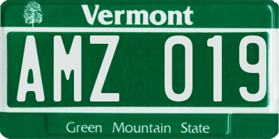VT license plate AMZ019