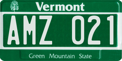 VT license plate AMZ021