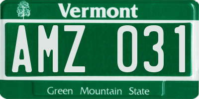VT license plate AMZ031
