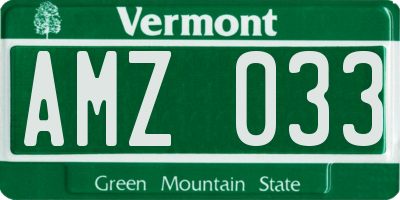 VT license plate AMZ033