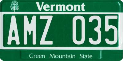VT license plate AMZ035