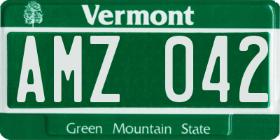 VT license plate AMZ042